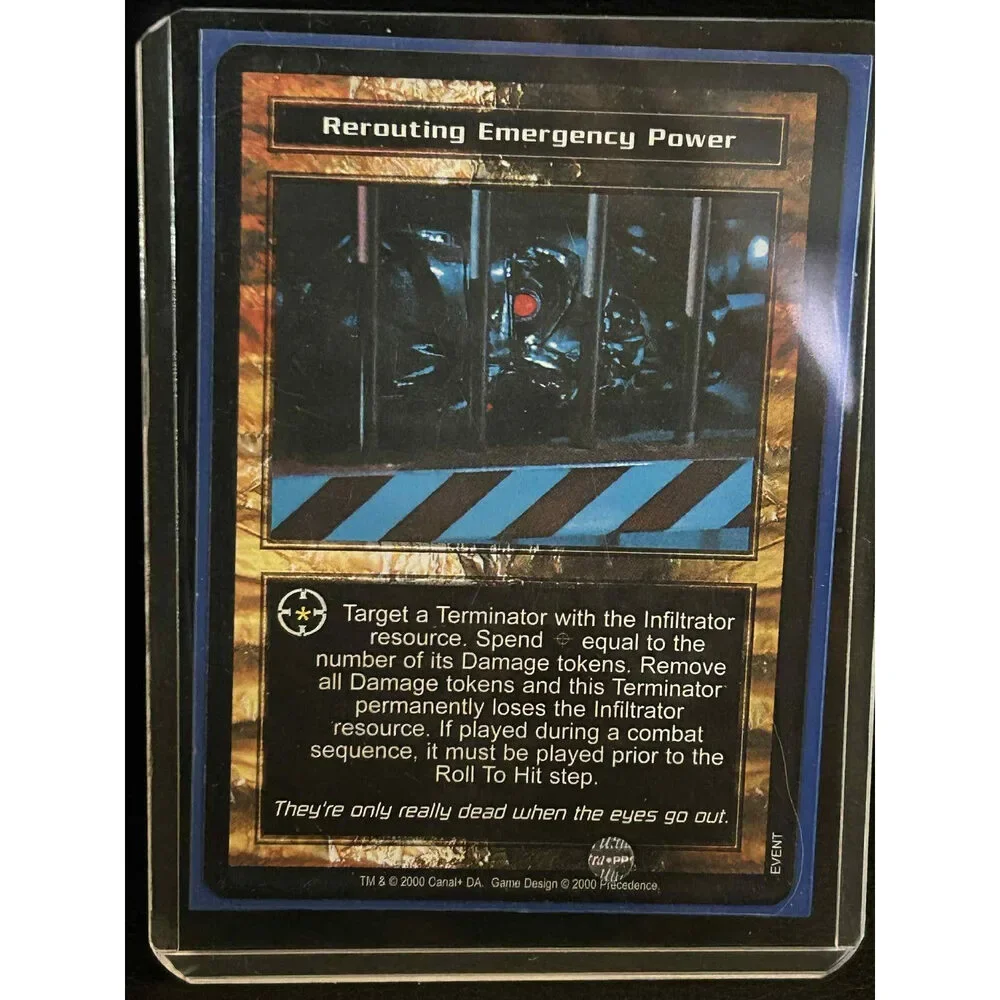 Rerouting Emergency Power Base Set Terminator Light Play Trading Card